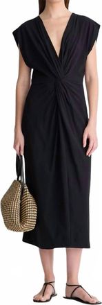 Apiece Apart Margit Twist Front Column Dress In Black
