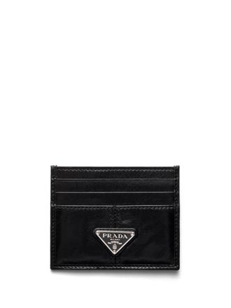 Prada leather cardholder - men - Leather - One Size - Black