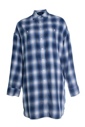 R13 oversized AXL checked flannel mini dress
