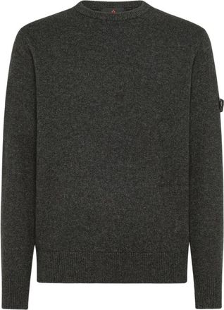 Peuterey Grijze Crew Neck Sweater met Zak - Heren - Ronde hals truien - Grijs - S - Truien & Vesten