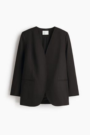 H&M Collarless Blazer in Black at Nordstrom, Size Xx-Large