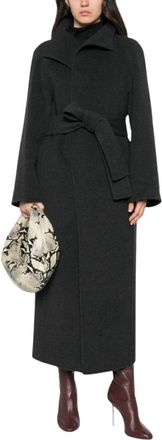 Khaite Romare Jas - Dames - Jas met riem - Grijs - S - Wol - Jassen