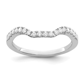 Diamond2Deal 14k White Gold Lab Grown Diamond Wedding Band Ring 1/4Ct Clarity- VS Color- D-E