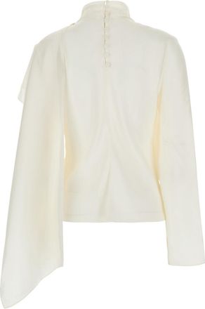 R&oacute;he Womens Silk Top With Scarf Detail White Tops