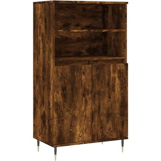 vidaXL Vidaxl - Aparador alto madera contrachapada roble ahumado 60x36x110 cm