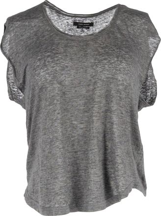 Isabel Marant Draped T-shirt in Grey Linen