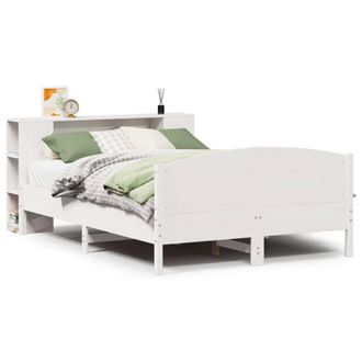 Berkfield Home Bookcase Bed without Mattress White 160x200cm Solid Wood Pine | Size: 160x200 cm