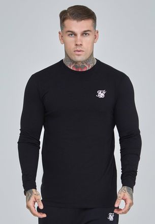 Siksilk Mens Black Essentials LS T-Shirt XXL