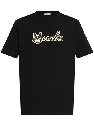 Moncler Varsity-logo T-shirt - men - Cotton - L - Black