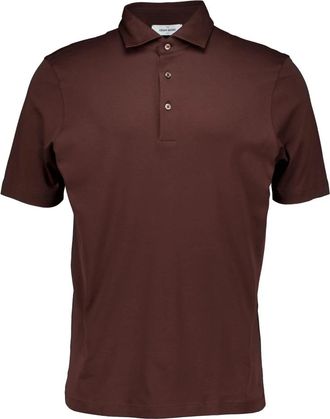 Gran Sasso Polo met korte mouwen - Heren - Polos - Bruin - 2XL - Katoen - Tops