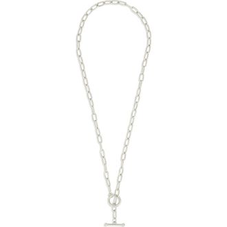 Sterling Forever Ledger Paper Clip Chain Toggle Necklace in Silver at Nordstrom
