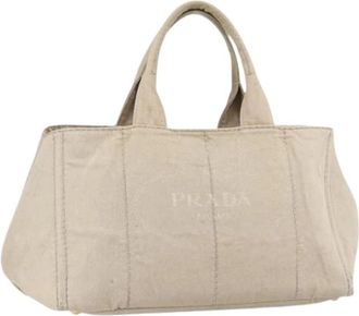 Prada Pre-owned Canvas Tote Bag - Dames - Vintage Shopper - Beige - ONE Size - Vintage
