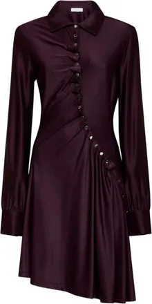 Paco Rabanne Draped Mini Jersey Dress - female - Rabanne - Party Dresses - Purple - S - Dresses
