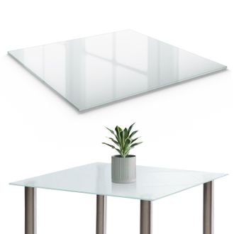 Tulup Piano Tavolo In Vetro Temperato - Moderno - Vetro Opaco - Copertura Protettiva Per Soggiorno Cucina Sala Da Pranzo - Quadrato 50x50 Cm
