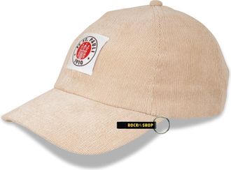 FC St. Pauli Embroidered Logo Cap - Official Merchandise - Brown Cotton Baseball Cap with Embroidered Club Crest & Metal Buckle, beige, One Size