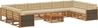 vidaXL Juegos De Sof&aacute;s 11 Uds. Madera De Acacia S&oacute;lida Vidaxl