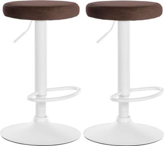 Clp Set di 2 sgabelli da bar Ponte velvet marrone Metallo bianco opaco