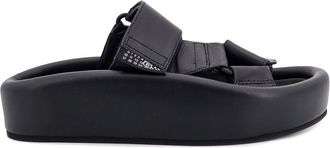 Maison Margiela Slip-On Leather Sandals With Maxi Plateau-Donna