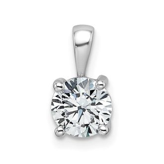 Diamond2Deal 14k White Gold 1 Ct Round Lab Grown Diamond Solitaire Pendant