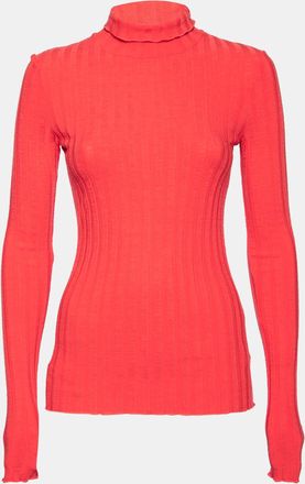 Simon Miller Orange Rib Knit Long Sleeve Turtle Neck Sweater