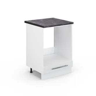 Vicco Armario Para Horno Empotrado Fame-line, Blanco Alto Brillo, 60 Cm, Et Antracita Vicco