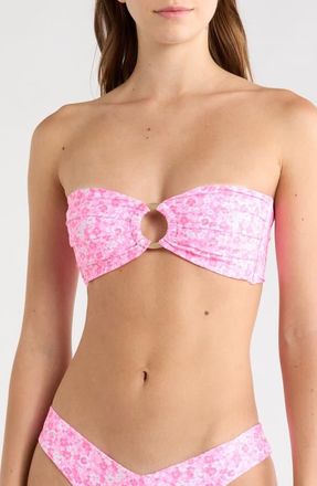 Kulani Kinis Strapless Bandeau Bikini Top in Berry Burst at Nordstrom, Size X-Large
