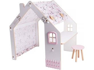 Habitat et Jardin Habitat Et Jardin - Casita De Madera Bianelli Con Escritorio - 114 X 93 X 120 Cm - Blanco / Rosa