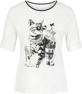Marc Cain T-shirts - Dames - T-shirts - Wit - L - Katoen - Tops