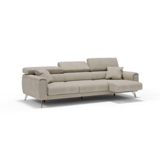 Divani.Store Sof&aacute; 3 plazas extensibles en tejido impermeable 244 cm crema