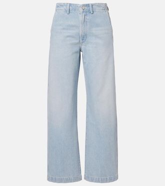 A Gold E Faded wide-leg jeans