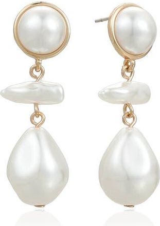 Ettika Rip Tide Faux Pearl Drop Earrings in Gold at Nordstrom Rack