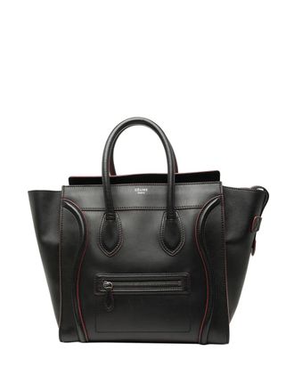 Celine 2012 Mini Bicolor Smooth Calfskin Luggage tote bag - women - Calf Leather - One Size - Black