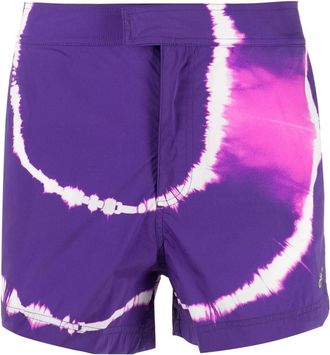 Off-white tie-dye printed shorts - men - Polyamide/Spandex/Elastane/Polyester - M - Purple