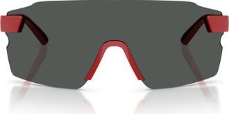 Ferrari 133mm Oversize Rectangular Sunglasses in Red Shiny Ferrari /Dark Grey at Nordstrom