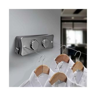 OEM Odipie - Tendedero Retr&aacute;ctil De Pared De 2 X 5 M, Con Alambre De Acero Inoxidable, Ajustable Y Extensible Para Uso En Interiores Y Exteriores
