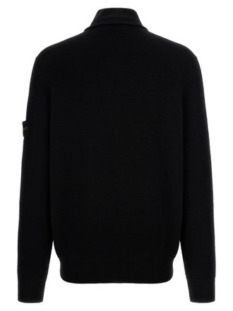 Stone Island Virgin Wool Cardigan - Black