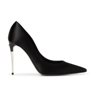 Dolce & Gabbana Pumps, female, Black, 7 UK, Black Satin Pointed Toe Pumps