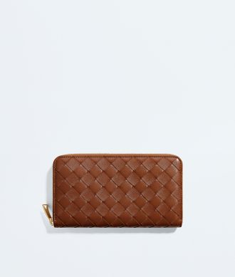 Bottega Veneta Portafoglio Intrecciato con zip - Marrone - Donna - U