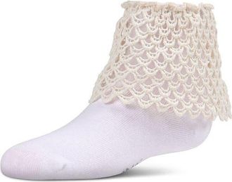 MeMoi Lacy Loopsy Anklet Sock in Marshmallow at Nordstrom, Size 6-12M