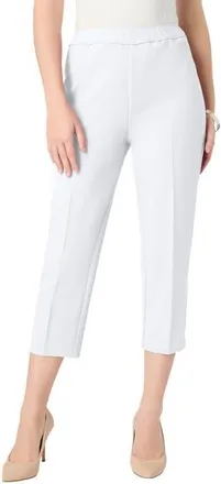 Roaman's Plus Size Bend Over Capri Pant in White at Nordstrom, Size 22