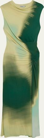 SIMKHAI Acacia Sleeveless Ruched Midi Dress