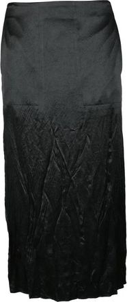Sportmax Pleated Black Skirt with Fluid Drape