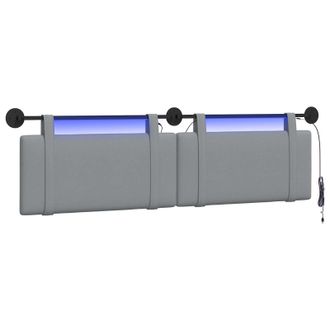 vidaXL Cabecero Colgante Gris Claro Tela Vidaxl