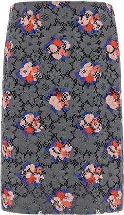 Fendi Grey Fendi Bouquet Lace Skirt