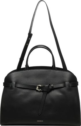 Coccinelle Sabine Structured Leather Metallic Buckle Handbag