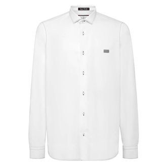 Philipp Plein Heren, Overhemden, Wit, Maat: S Katoen