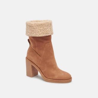 Dolce Vita Caddie Plush Boots Womens Brown Faux Fur Lined Bootie RHS9652