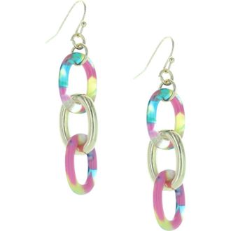 Olivia Welles Resin Link Drop Earrings in Gold /Neon Multi at Nordstrom Rack