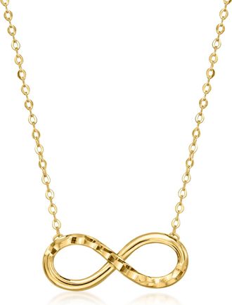 Canaria Canaria Italian 10kt Yellow Gold Diamond-Cut Infinity Necklace