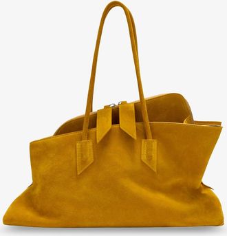 The Attico Womens Shoulder Bag La Passeggiata Yellow Suede